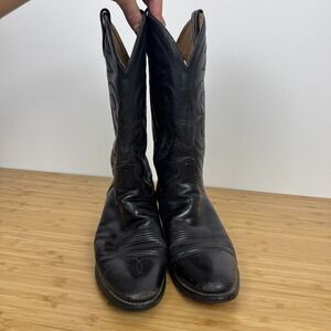 Mens Black Leather Cowboy Boots Vulcan Neoprene Oil Resistant Western Style 10